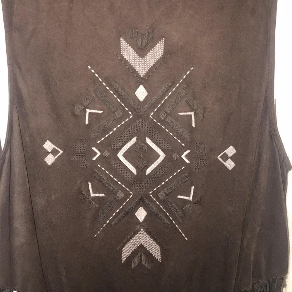 Miss Me Chocolate brown suede fringe kimono - Picture 5 of 5